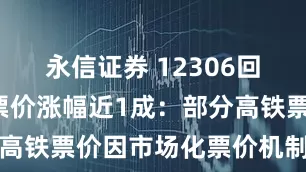永信证券 12306回应G326票价涨幅近1成：部分高铁票价因市场化票价机制确有提升