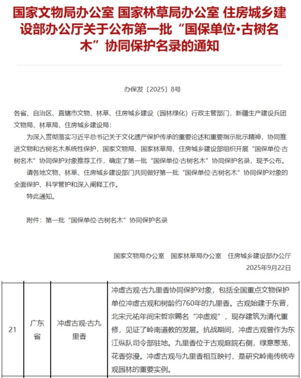 华盛配资 广东唯一！罗浮山古树入选首批国家级保护名录